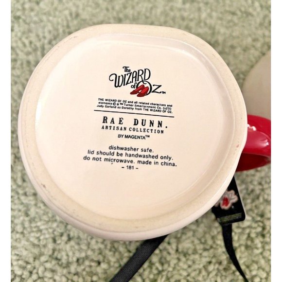 RAE DUNN WIZARD OF OZ MUG SET OF 2 RUBBY SLIPPERS LID + FOLLOW YOUR OWN PATH - Picture 5 of 5